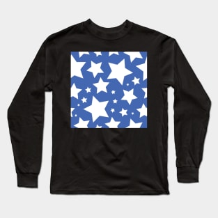 White star print on blue Long Sleeve T-Shirt